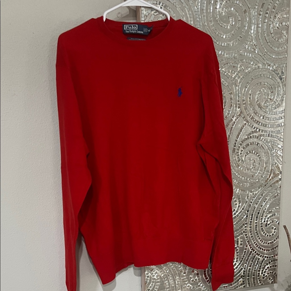 Polo by Ralph Lauren Men's Vibrant Red Crewneck Sweater